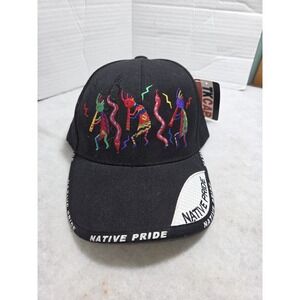TK Cap Native Pride Black Embroidered Logo Cotton Blend‎ Cap Hat Men's OSFM